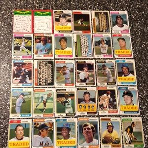1974 Topps lot of 36 baseball cards w/ Jim Kaat, Billy Williams, Tug McGraw